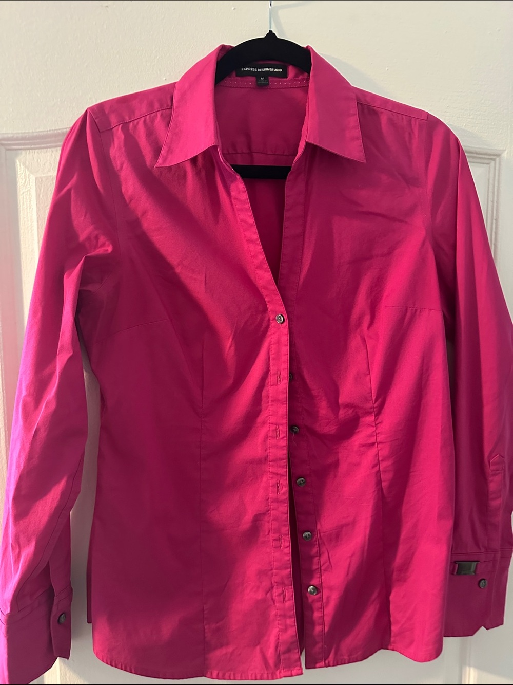 Express Women's Bright Fuchsia Button-Down Shirt
